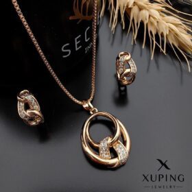 نیم ست نگین دار طرح طلا ژوپینگ