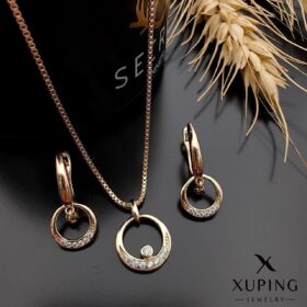 نیم ست نگین دار طرح طلا ژوپینگ
